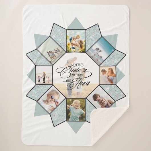 Herinneringen Fotocollage Zee ID1016 Sherpa Deken (Voorkant)