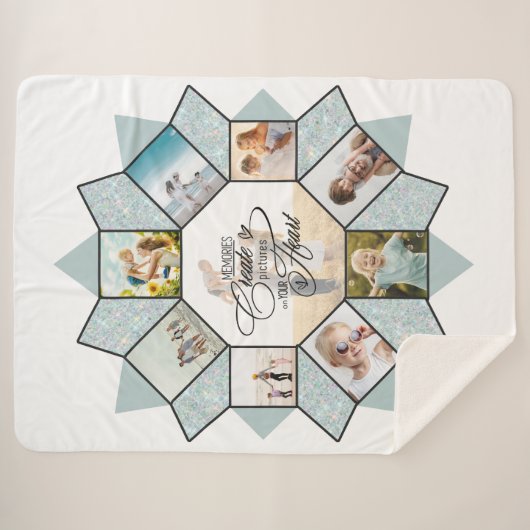 Herinneringen Fotocollage Zee ID1016 Sherpa Deken (Voorkant (horizontaal))