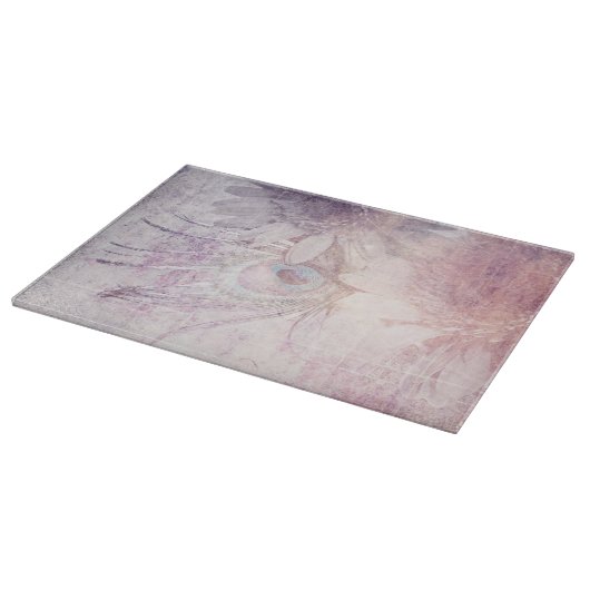 Herinneringen: Gerbera Flower + Peacock Feather Snijplank (Hoek)