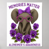 Herinneringen Heimer's Awareness Paarse Olifant Bl Poster (Voorkant)
