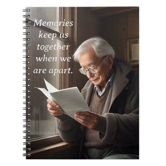 Herinneringen houden ons bij elkaar als we ver uit notitieboek (Voorkant)