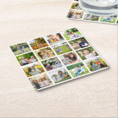 Herinneringen in Beweging: 16 Fotocollage Kartonnen Onderzetters (Schuin)