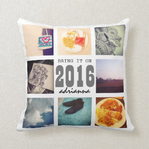 Herinneringen Instagram Fotocollage 2016 Zet het o Kussen