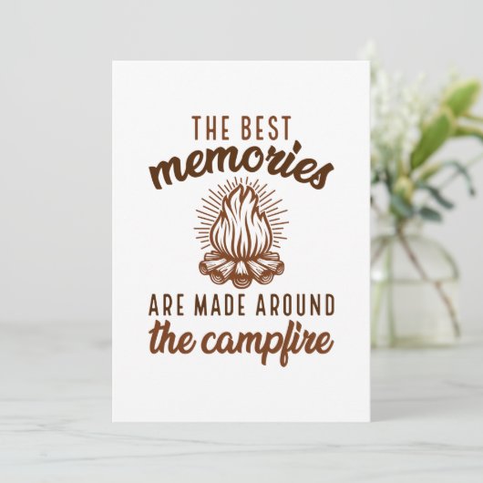 Herinneringen kampvuur bedankkaart (Staand voorkant)