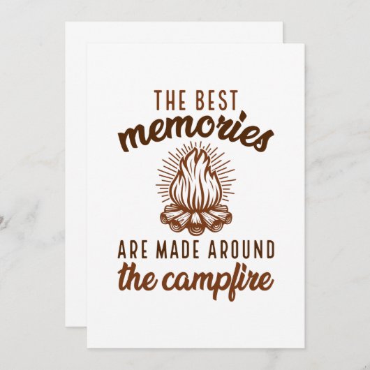 Herinneringen kampvuur bedankkaart (Voorkant / Achterkant)