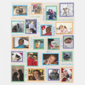 Herinneringen kleurrijk groot klein 20 fotocollage fleece deken (Voorkant)