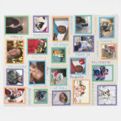 Herinneringen kleurrijk groot klein 20 fotocollage fleece deken (Voorkant (Horizontaal))