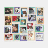 Herinneringen Kleurrijke Creëer Your 20 fotocollag Fleece Deken (Voorkant (Horizontaal))