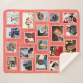 Herinneringen Koraal 20 Foto Collage Persoonlijk Sherpa Deken (Voorkant (horizontaal))