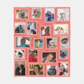 Herinneringen Koraal Creëer Uw 20 Foto Collage Fleece Deken (Voorkant)
