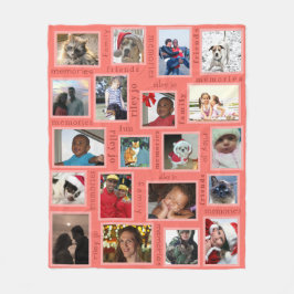 Herinneringen Koraal Creëer Uw 20 Foto Collage Fleece Deken