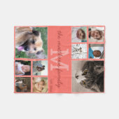 Herinneringen Koraal Monogram 10 Foto Collage Fleece Deken (Voorkant (Horizontaal))