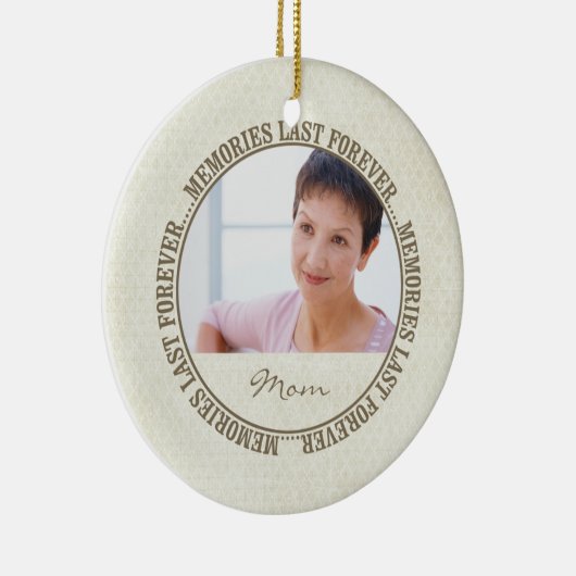 Herinneringen Laatste Forever Memorial Custom Foto Keramisch Ornament (Rechts)