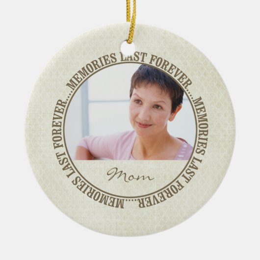 Herinneringen Laatste Forever Memorial Custom Foto Keramisch Ornament (Voorkant)