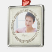 Herinneringen Laatste Forever Memorial Custom Foto Metalen Ornament (Links)