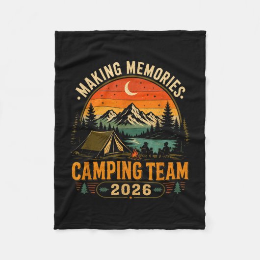 Herinneringen maken camping team 2026 bijpassend fleece deken (Voorkant)