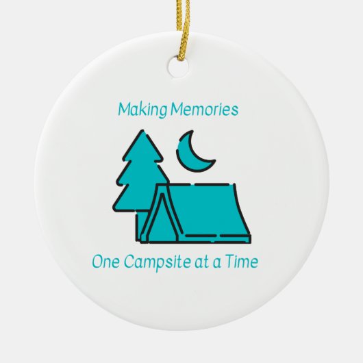 Herinneringen maken Eén camping tegelijk op een Keramisch Ornament (Voorkant)