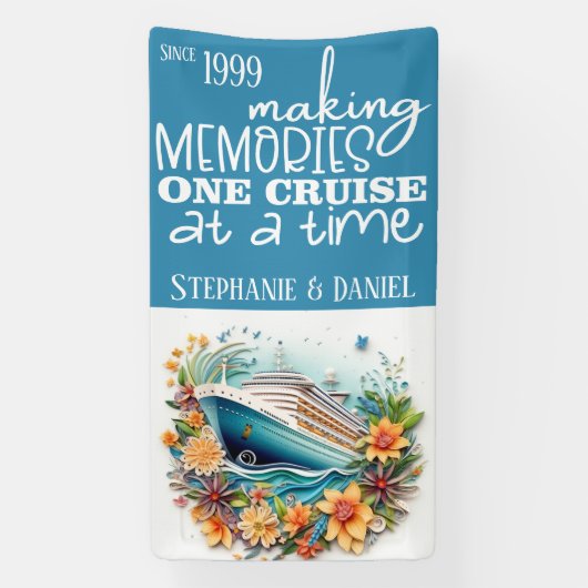 Herinneringen maken Eén cruise per cruisedeur Spandoek (Verticaal)