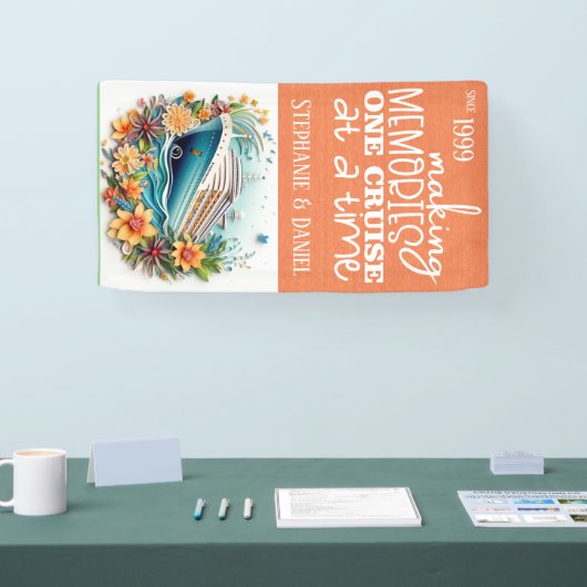 Herinneringen maken Eén cruise per cruisedeur Spandoek (Beurs)