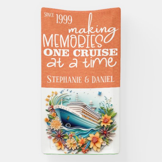 Herinneringen maken Eén cruise per cruisedeur Spandoek (Verticaal)