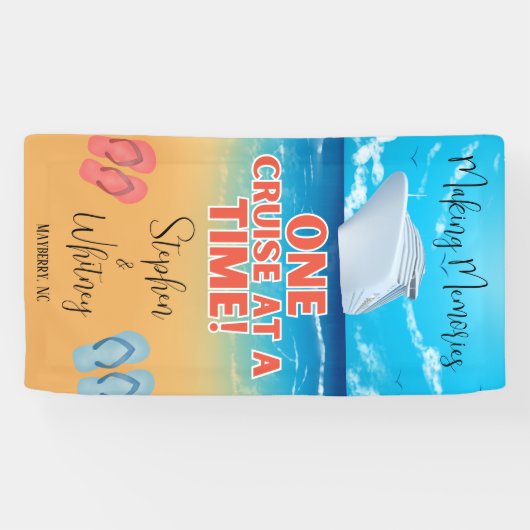 Herinneringen maken Eén cruise per cruisedeur Spandoek (Horizontaal)