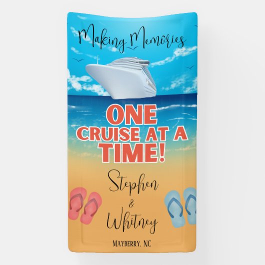 Herinneringen maken Eén cruise per cruisedeur Spandoek (Verticaal)