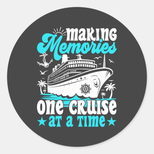 Herinneringen maken, één cruise per keer cruisen c ronde sticker (Voorkant)