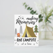 Herinneringen maken, één kampeerplaats tegelijk, k briefkaart (Staand voorkant)