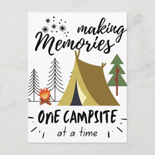 Herinneringen maken, één kampeerplaats tegelijk ka briefkaart (Voorkant)