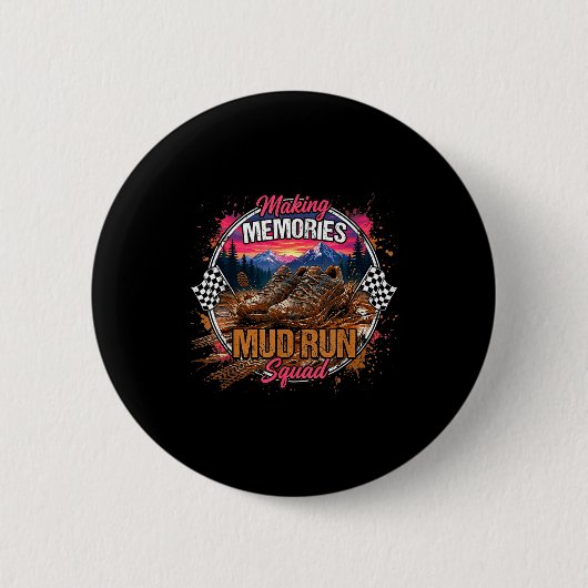 Herinneringen maken modderloop squad moddermeisje ronde button 5,7 cm (Voorkant)