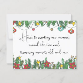 Herinneringen maken rond de kerstboom briefkaart