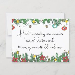Herinneringen maken rond de kerstboom briefkaart
