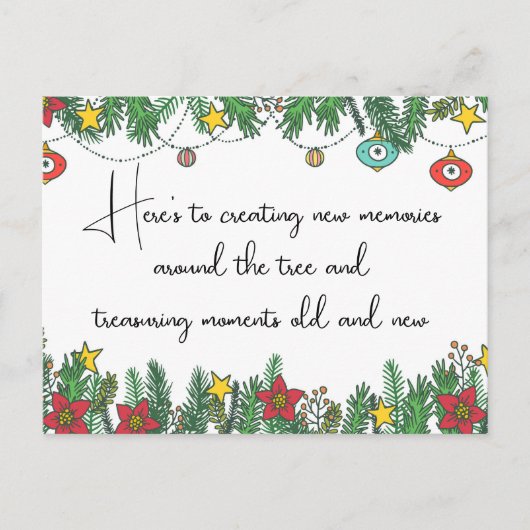 Herinneringen maken rond de kerstboom briefkaart (Voorkant)