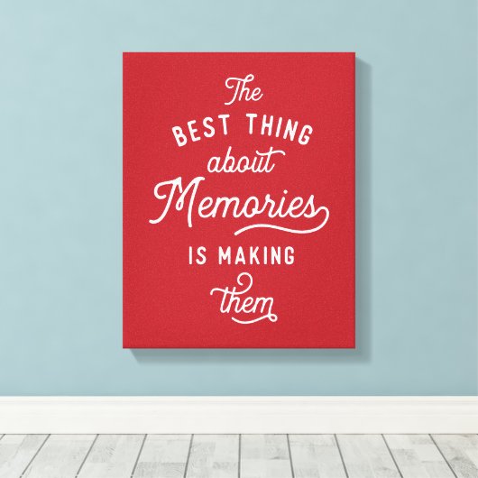 Herinneringen maken typografische kunst aan de muu canvas afdruk (Insitu (Houten vloer))