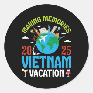 Herinneringen Maken Vakantie Vietnam 2025 Reis Kop Ronde Sticker