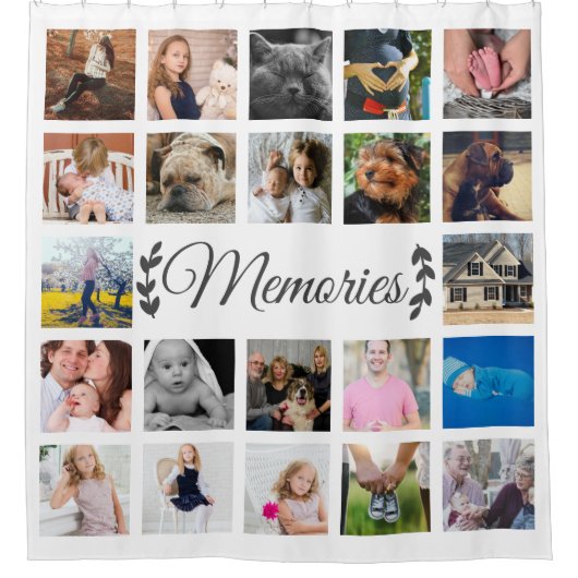 Herinneringen Moderne 22 Fotocollage Douchegordijn (Voorkant)