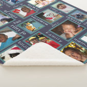 Herinneringen Navy Blue 20 Foto Collage Persoonlij Sherpa Deken (3/4)