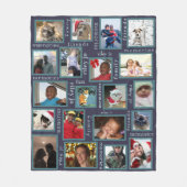 Herinneringen Navy Blue Creëer Your 20 Photo Colla Fleece Deken (Voorkant)