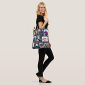 Herinneringen Navy Modern Trendy 18 Foto Collage Tote Bag (Op model)