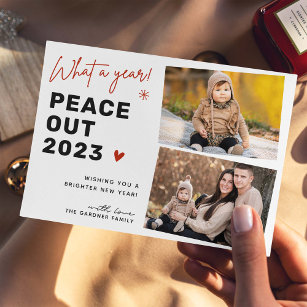 Herinneringen & nieuw begin: 2 foto rust uit 2023 feestdagenkaart