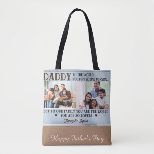 Herinneringen onderweg: Happy Vaderdag Custom Co Tote Bag (Voorkant)