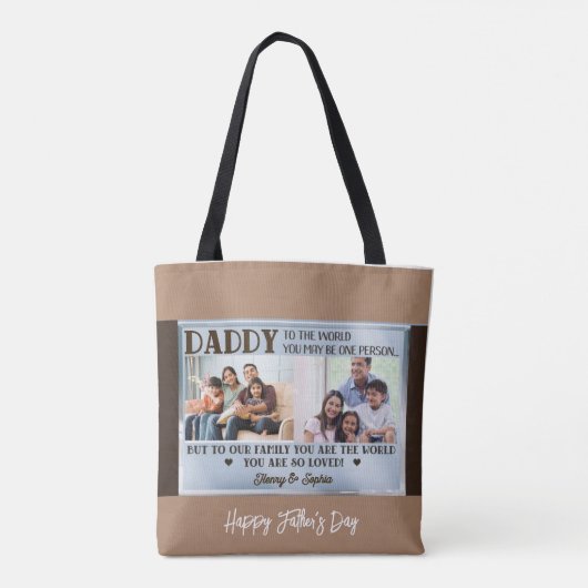 Herinneringen onderweg: Happy Vaderdag Custom Co Tote Bag (Achterkant)
