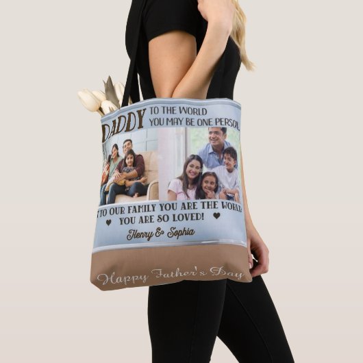Herinneringen onderweg: Happy Vaderdag Custom Co Tote Bag (Dichtbij)