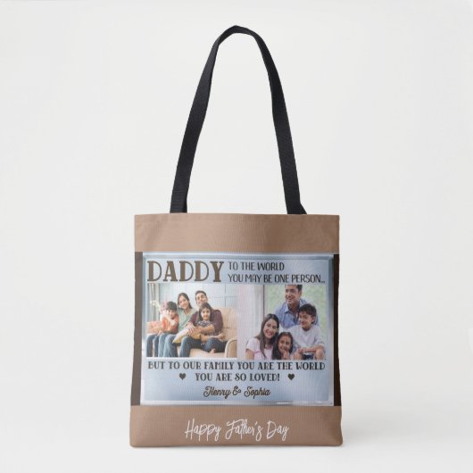 Herinneringen onderweg: Happy Vaderdag Custom Co Tote Bag (Voorkant)
