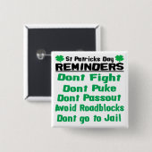Herinneringen op St Patricks Day Vierkante Button 5,1 Cm (Voorkant /achterkant)
