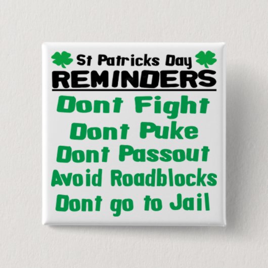 Herinneringen op St Patricks Day Vierkante Button 5,1 Cm (Voorkant)