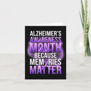 Herinneringen paarse lint alzheimer maand kaart