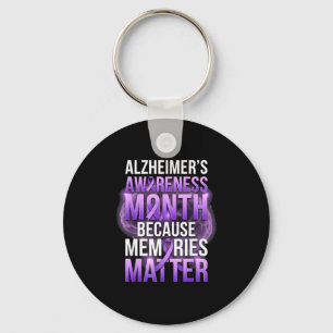 Herinneringen paarse lint alzheimer maand sleutelhanger