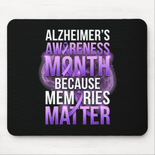 Herinneringen paarse lint alzheimerbewustzijn maan muismat