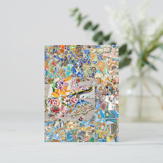 Herinneringen. Park Güell. Geweldig mozaïek. Deel  Briefkaart (Staand voorkant)